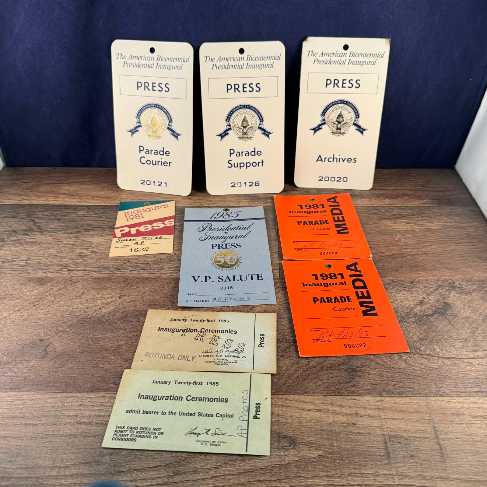 1981~1985~1989 Presidential Inauguration Press Pass 9 piece Lot Reagan Bush | eBay