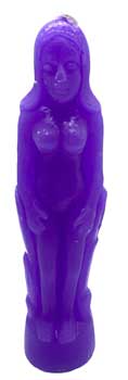 Purple Female candle 7"