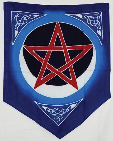 Pentacle Moon Pennant 18" x 16"