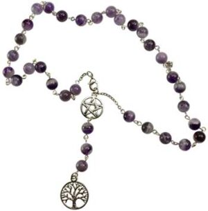 Amethyst Chips in Bottle with Lotus necklace