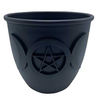 3 1/2" Triple Moon & Pentagram candle holder