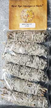 (set of 6) White Sage smudge stick 3-4"